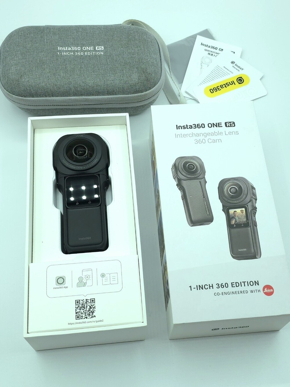 Insta360 ONE RS 1-Inch 360 Edition Leica Camera Complete Set w/ Case & Box